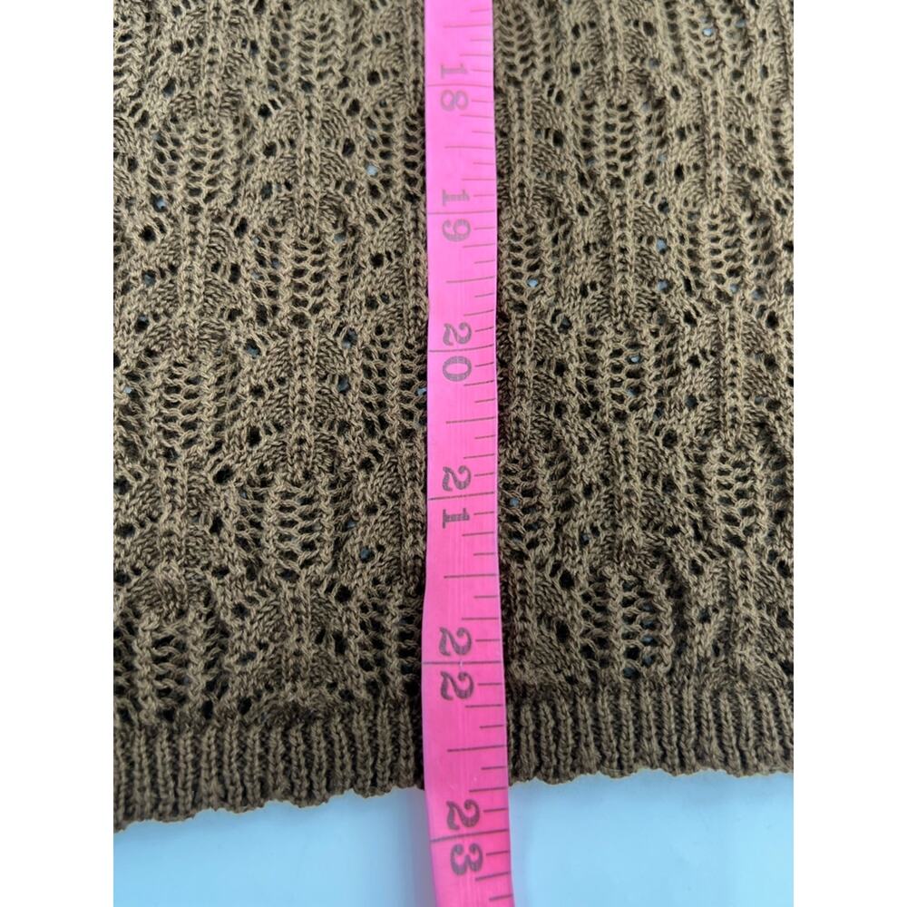 NWT Peruvian Connection Bonita Lace Top brown sz M - Picture 7 of 7